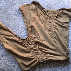 FP Beach Ruched Middle Olive Green Dress